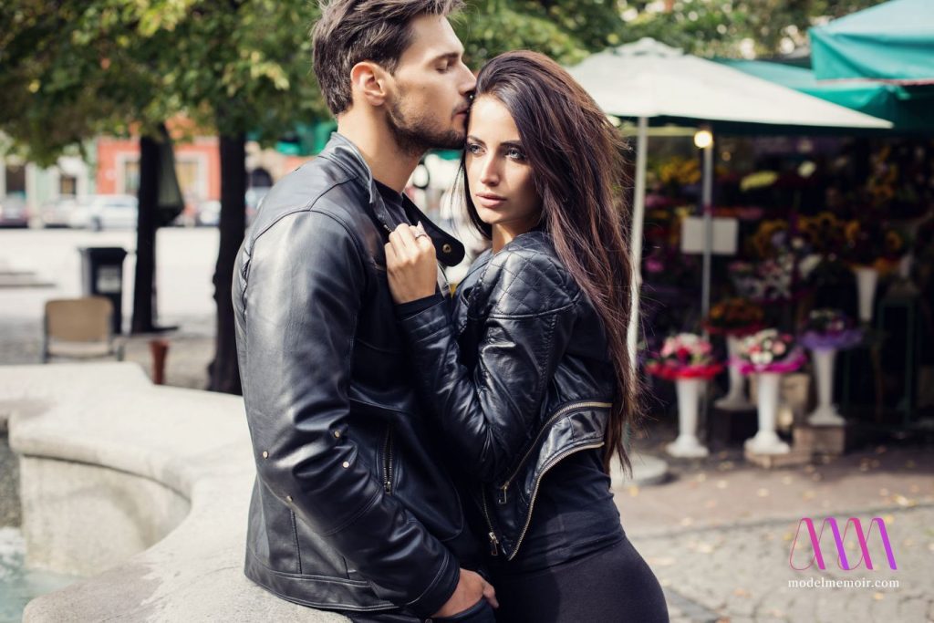 Sexy couple on the street.